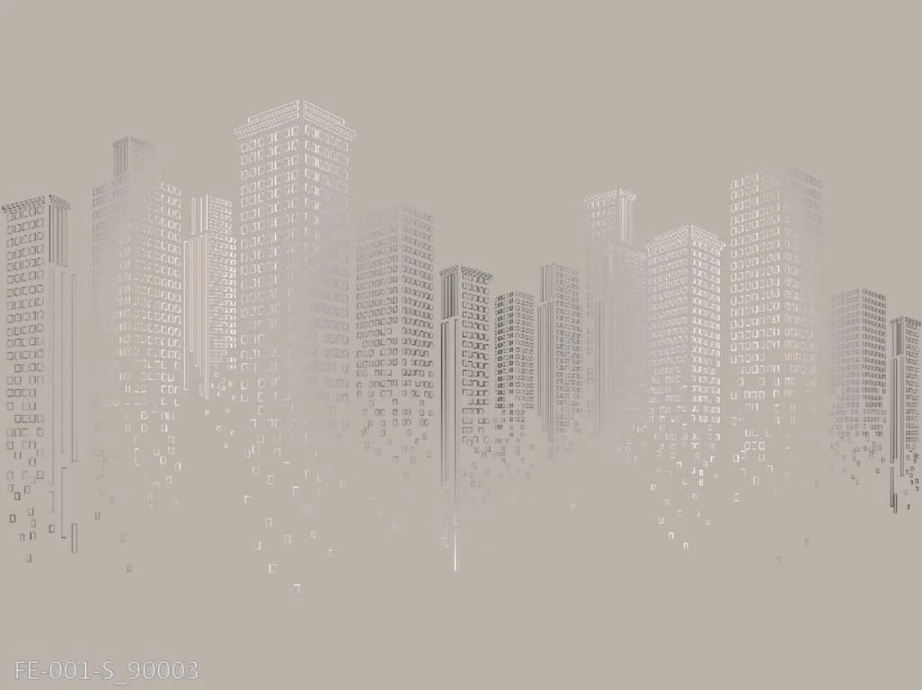 Фотообои на стену - графика, небоскребы, на бежевом, бежевые