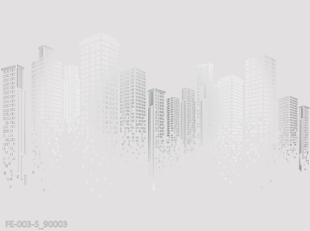 Фотообои и фрески на стену - графика, город, на светло бежевом фоне