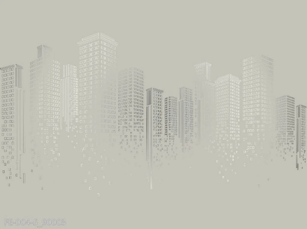 Фотообои на стену - графика, мегаполис, серо-бежевые