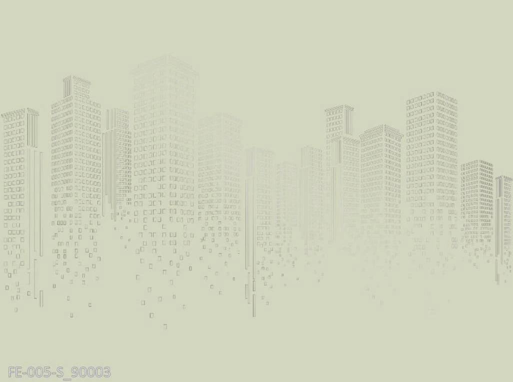 Фотообои на стену - графика, мегаполис, серо-желтые