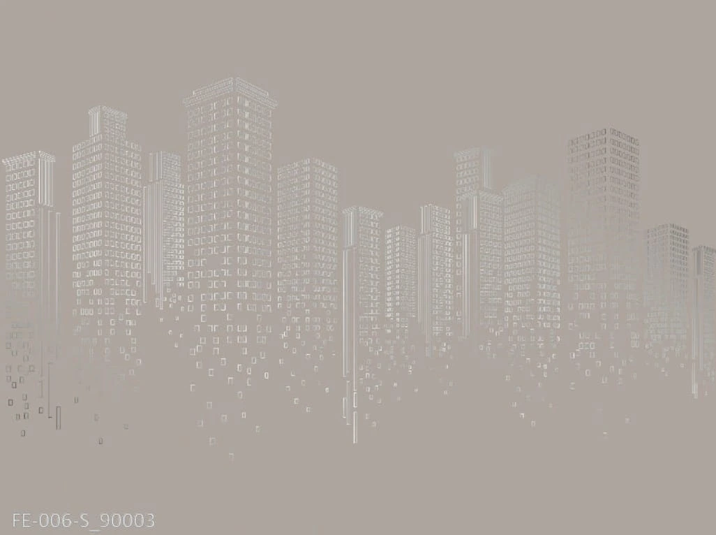 Фотообои на стену - графика, мегаполис, серо-коричневые