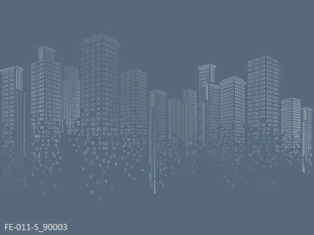 Фотообои на стену - графика, мегаполис, серо-синие