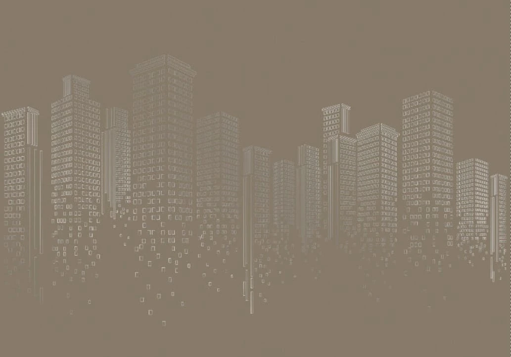 Фотообои на стену - графика, мегаполис, коричневые
