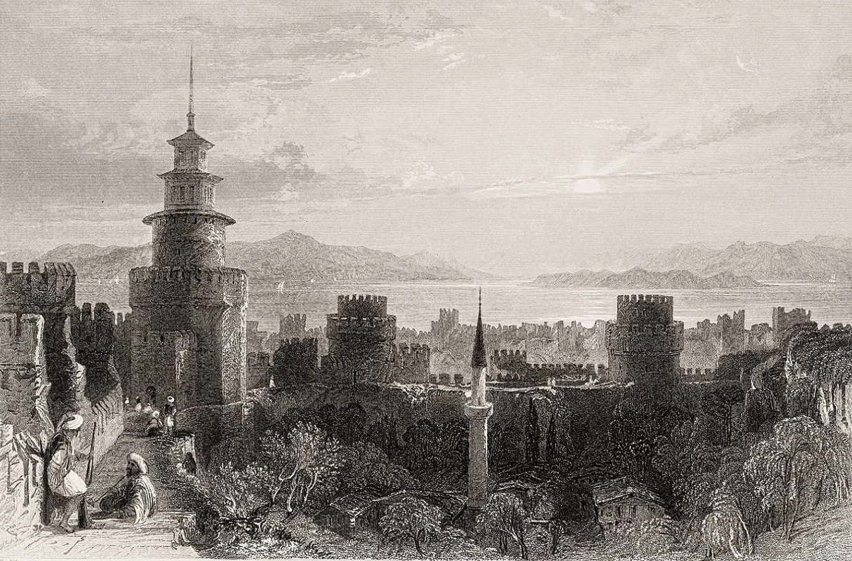 Фотообои на стену - графика, города, улочки, старинные, турецкие