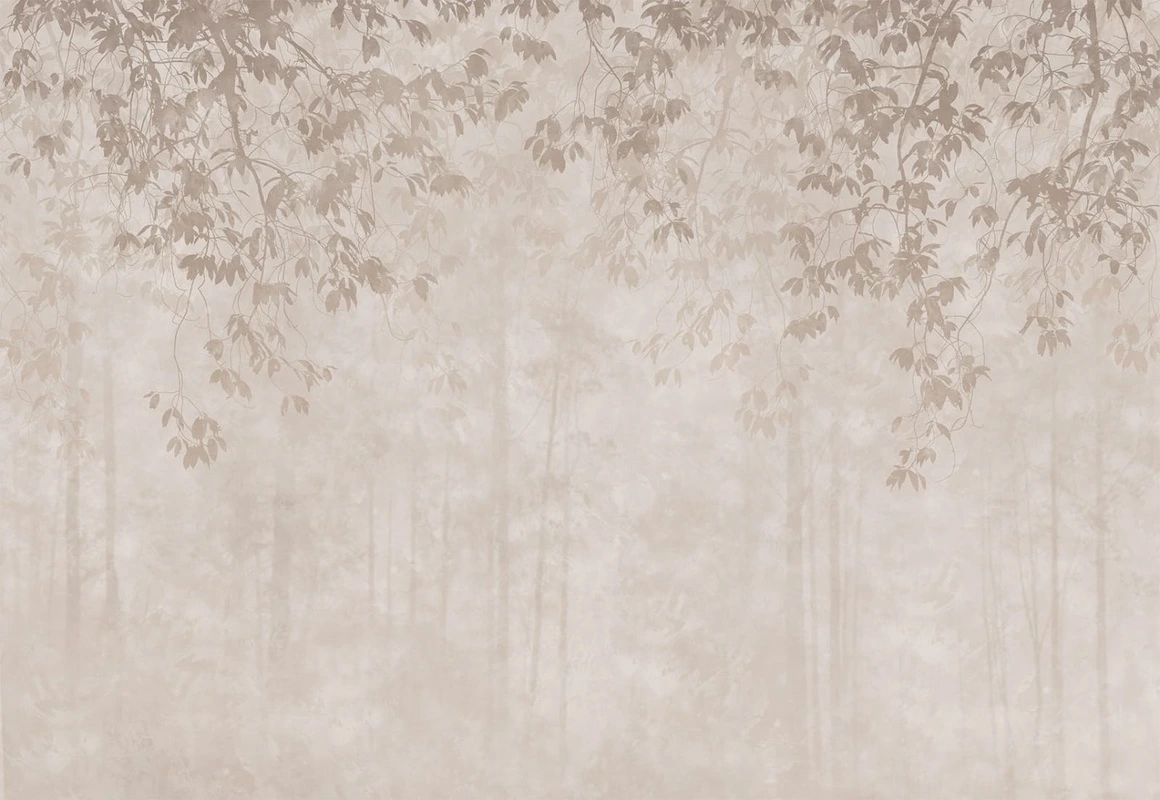 Фотообои на стену - современные, светло коричневые, ветки, стволы деревьев