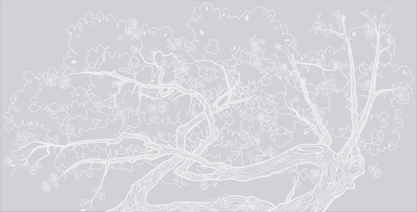 Фотообои на стену - дерево, графика, серые