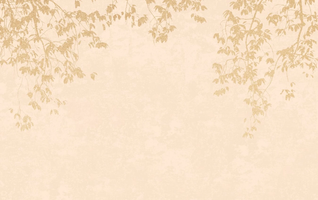 Фотообои на стену - современные, ветки, веточки, абрикосовые, золотые листья