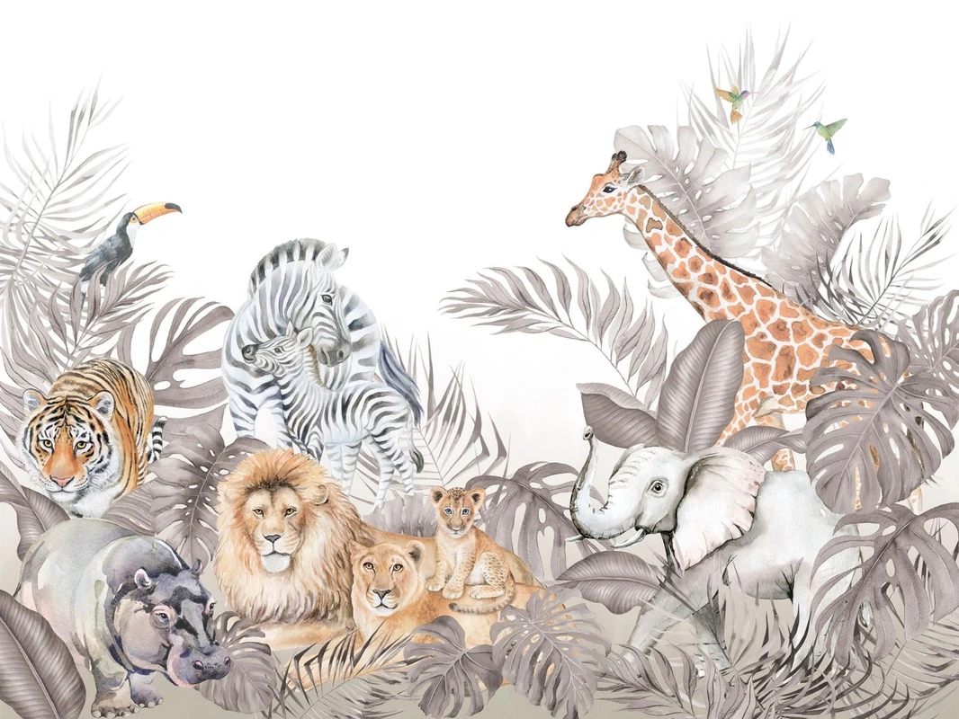 Фотообои на стену - звери, лес, в детскую комнату