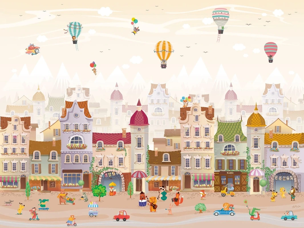 Фотообои на стену - детский городок, в детскую комнату, яркие