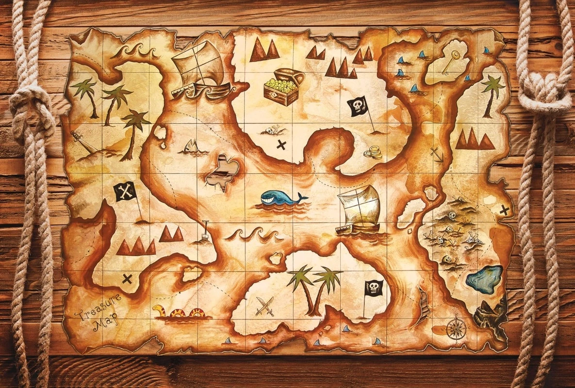 Фотообои на стену - карта, карта сокровищ, в детскую комнату