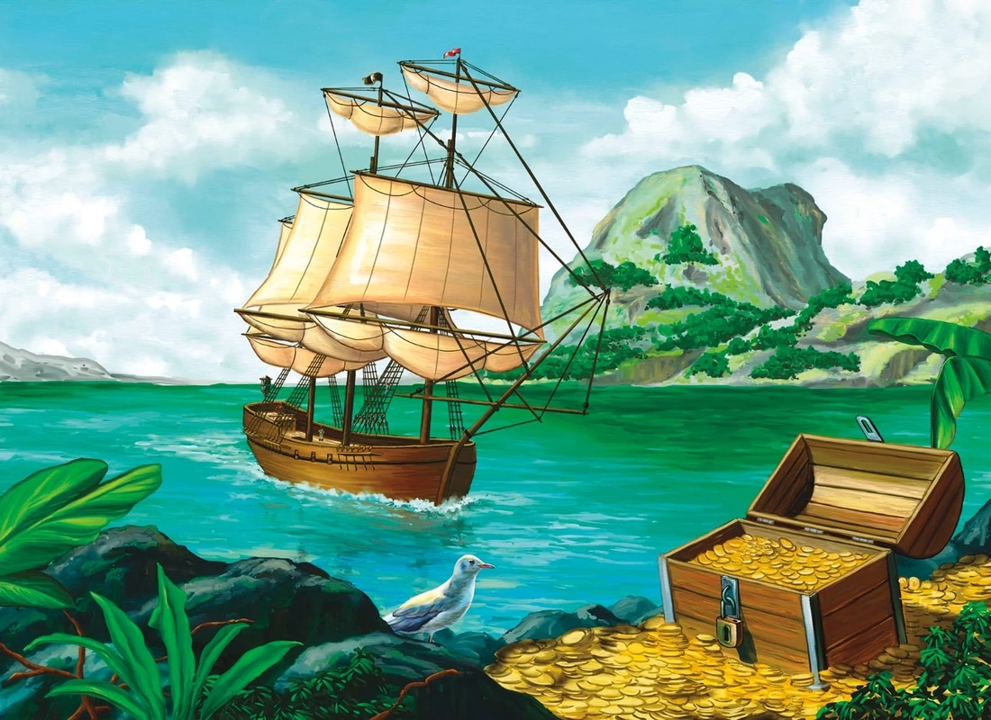 Фотообои на стену - детская, в детскую комнату, для мальчика, пираты, корабль