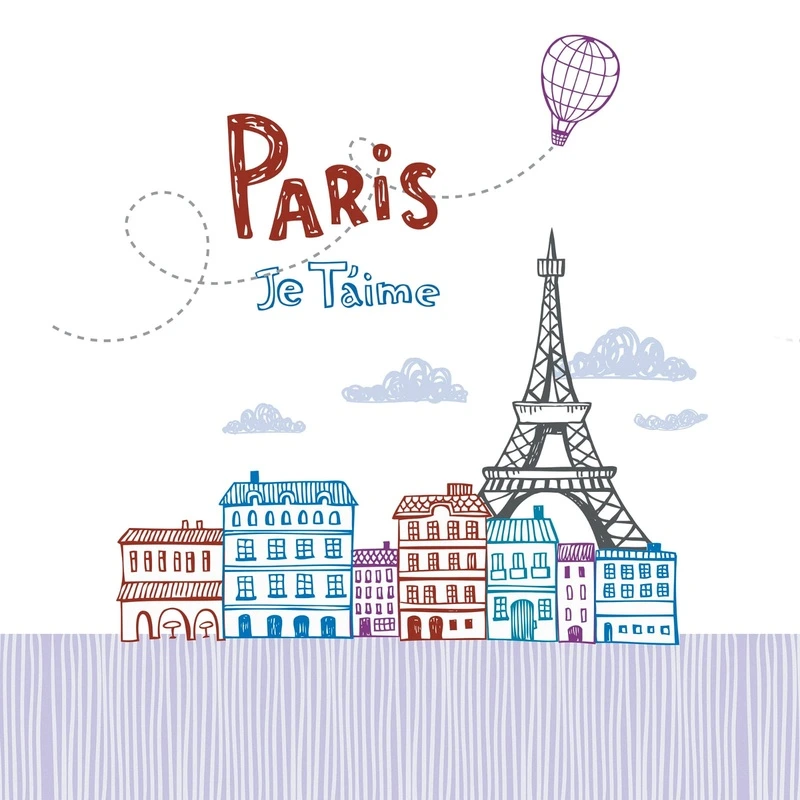 Фотообои на стену - детская, в детскую комнату, париж, эйфелева башня