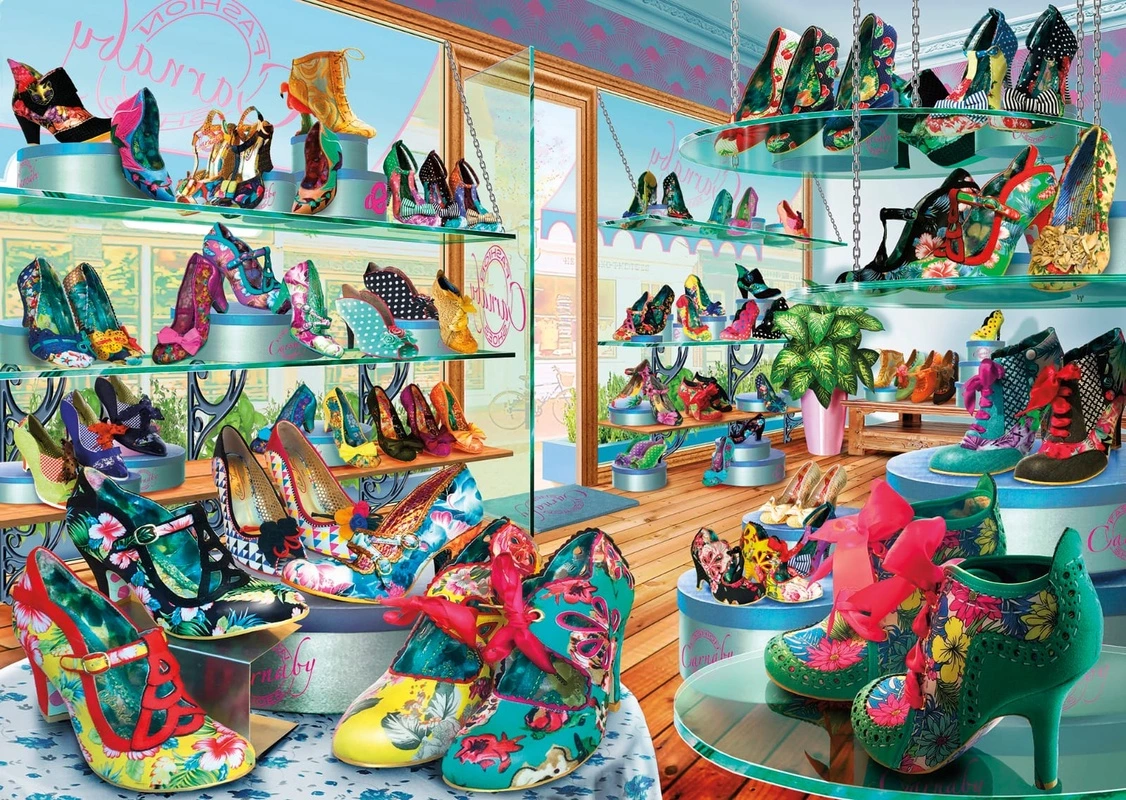 Фотообои на стену - в детскую комнату, в обувной магазин, туфли, обувь, яркие туфли