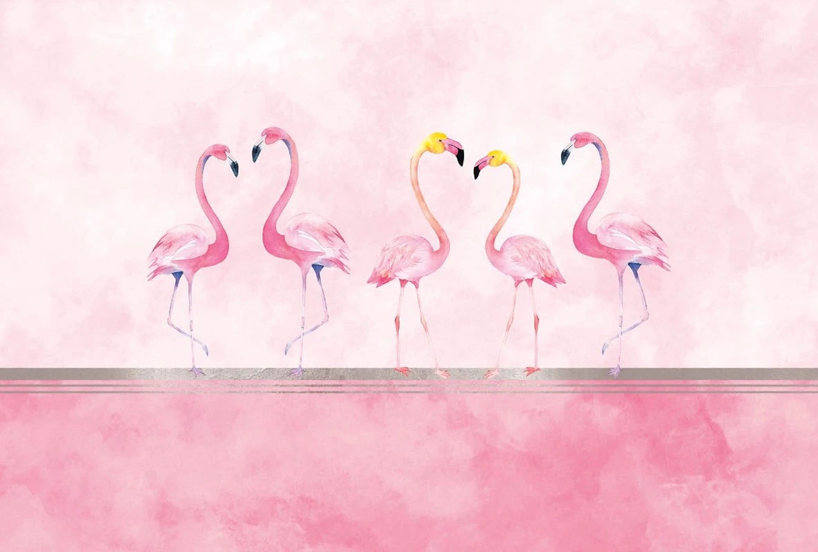 Фотообои на стену - в детскую комнату, фламинго, розовый фламинго