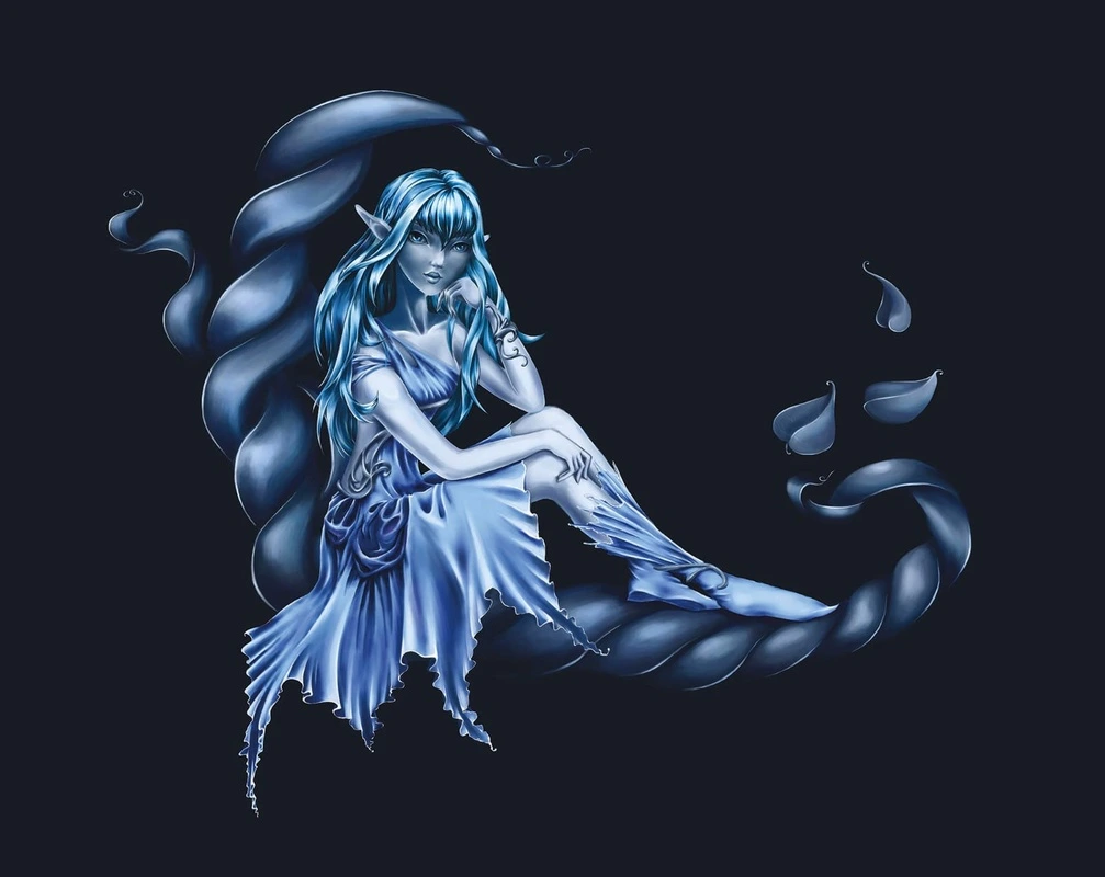 Фотообои на стену - эльф, в детскую комнату, черные, аниме, темные