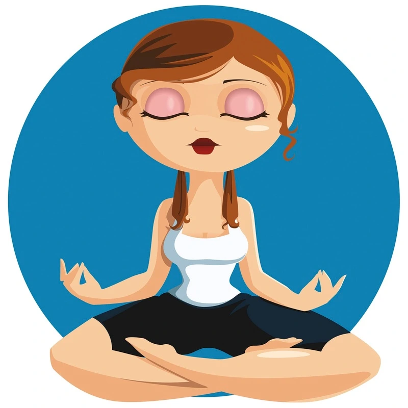 Фотообои на стену - йог, аниме, девочка в медитации