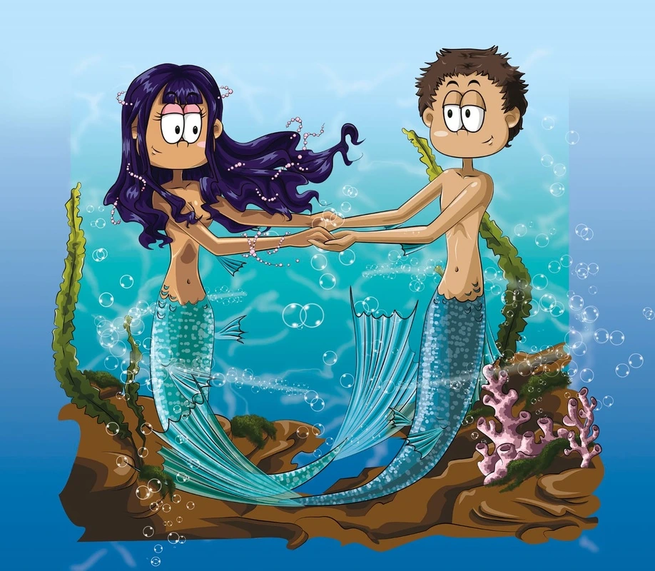 Фотообои на стену - аниме, в детскую комнату, знаки зодиака, рыбы