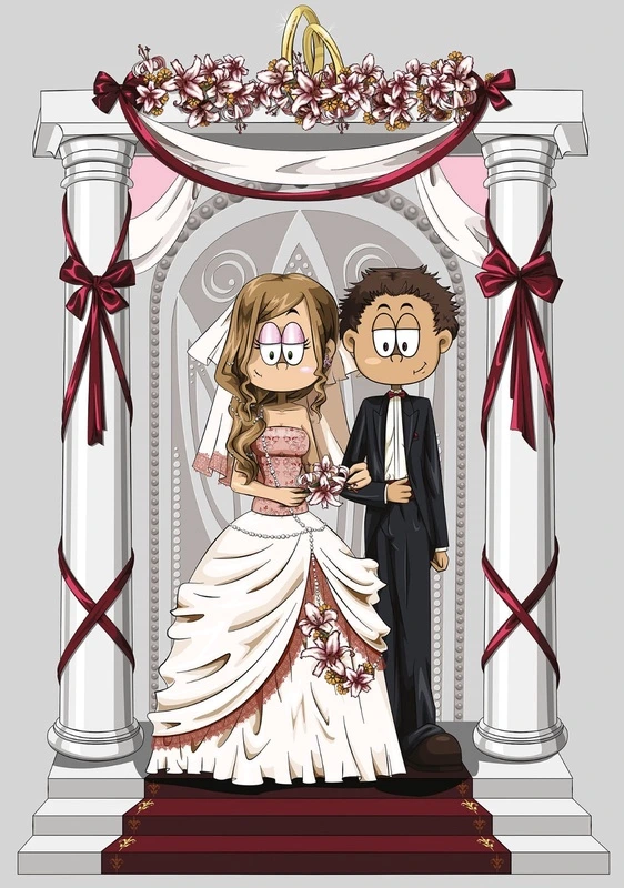Фотообои на стену - аниме, свадьба, обручение, в детскую комнату, венчание