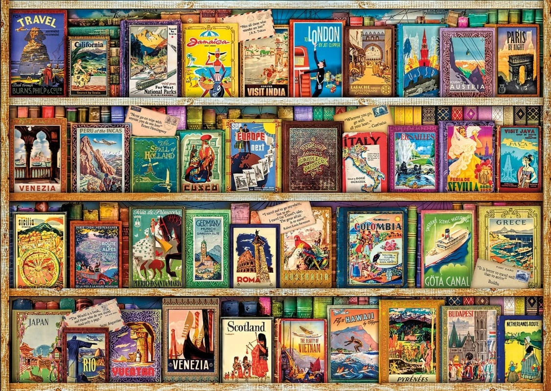 Фотообои на стену - детские книжки, книги на полках, в детскую комнату, афоризмы, книги о путешествиях, книги о разных странах