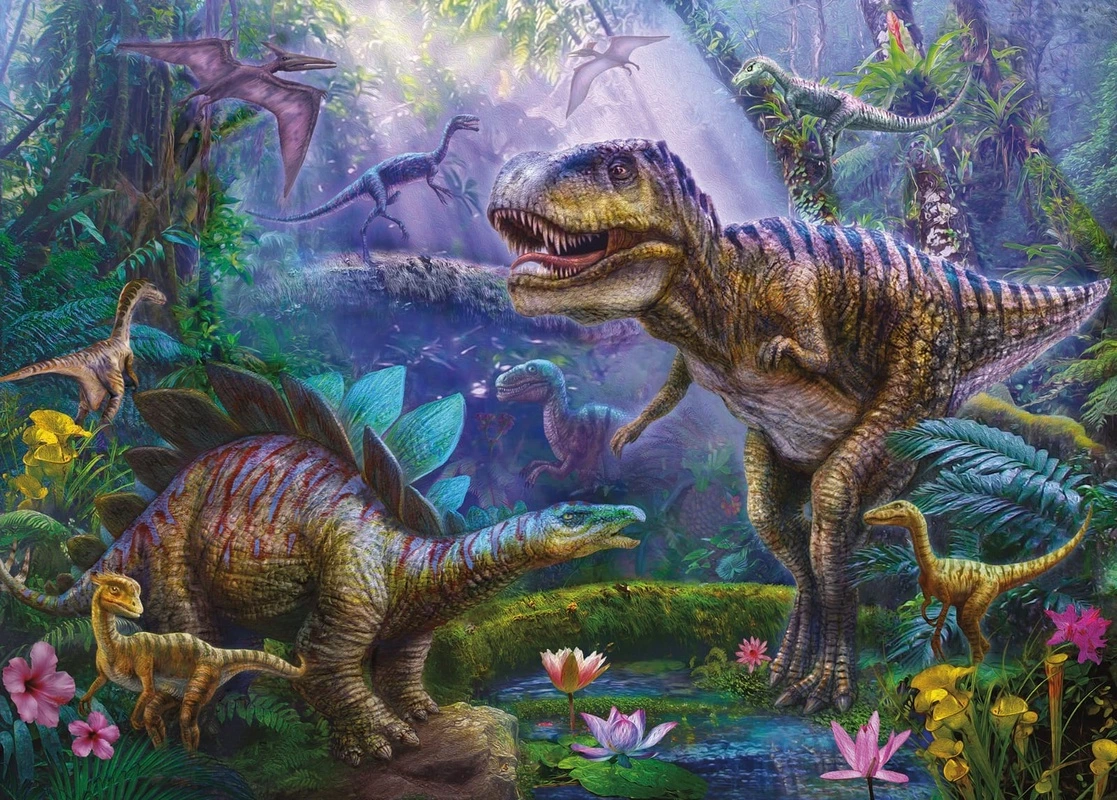 Фотообои на стену - динозавры, обои с динозаврами, живые обои динозавр, обои динозавры, в детскую комнату