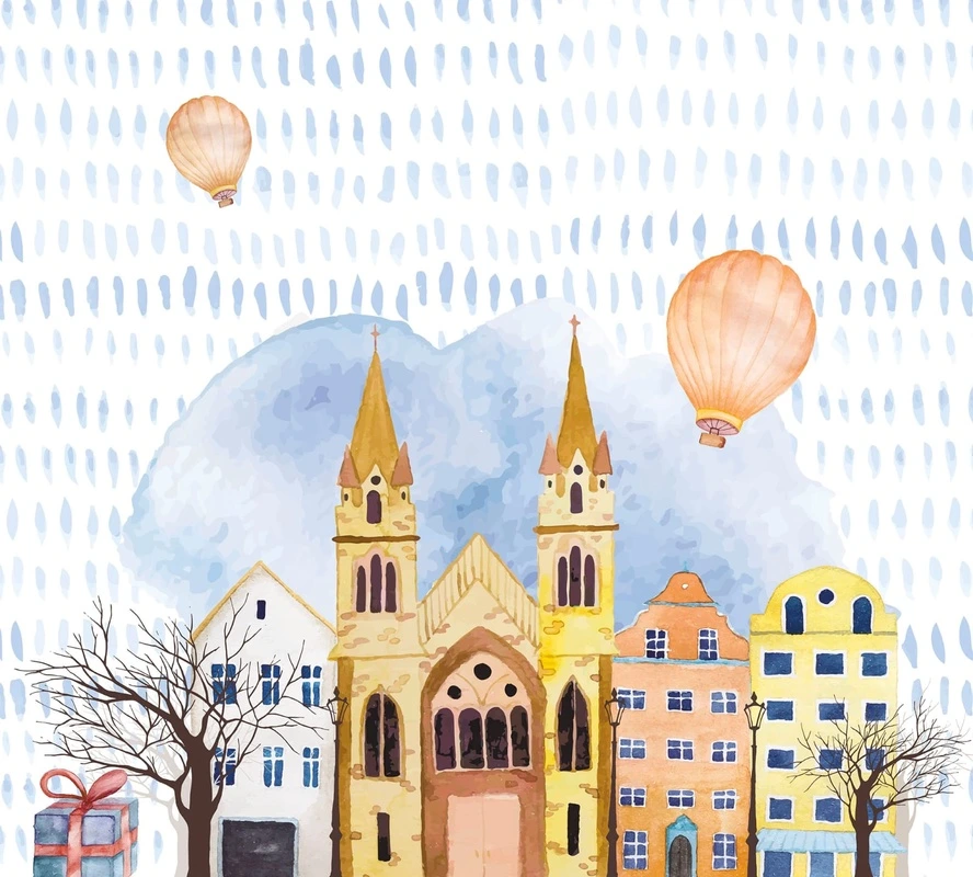 Фотообои на стену - детский городок, обои городок в детскую, в детскую комнату