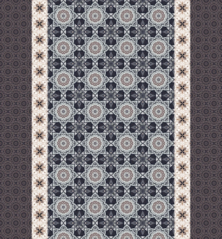 Фотообои на стену - мозаичные, восточные, серо-коричневые, орнаментальные, плитка, симметричные, декоративные, узорчатые