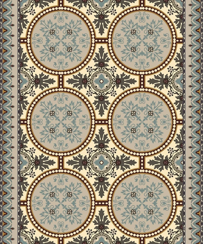 Фотообои на стену - викторианские, классические, орнаментальные, круглые, плитка, симметричные, ретро, узорчатые, английские