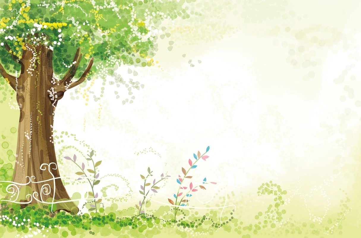 Фотообои на стену - дерево, поляна, в детскую комнату