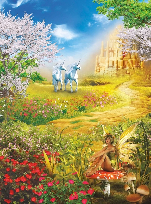 Фотообои и фрески на стену - детские, сказочные обои, сказочно красивые обои, обои детские, детские на стену, единороги, в детскую комнату