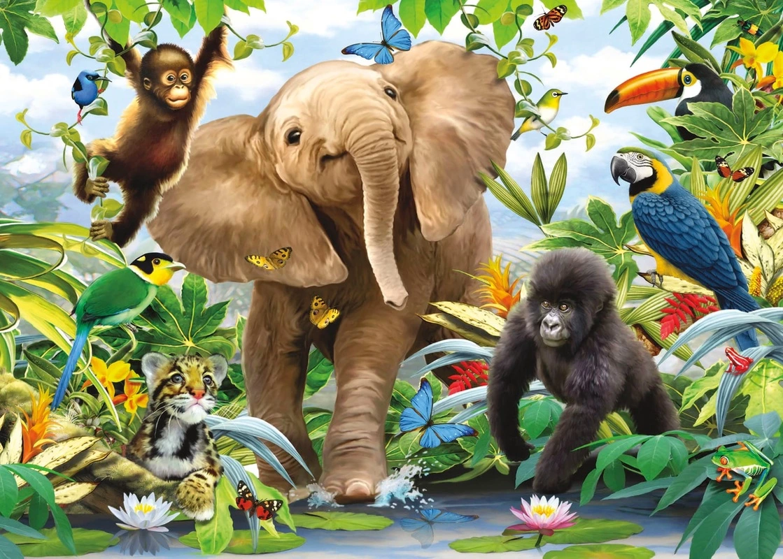 Фотообои на стену - обои звери, обои дикие животные, мир животных обои, аниме обои звери, джунгли звери, в детскую комнату