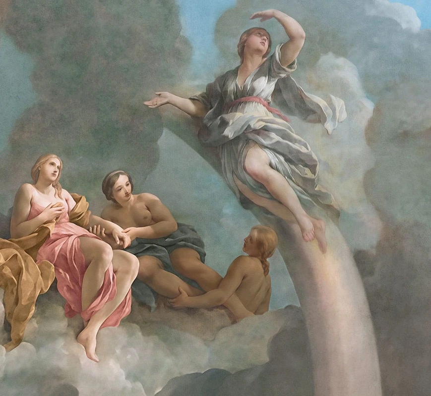 Фотообои на стену - классика, картины, фигуры с облаками, люди