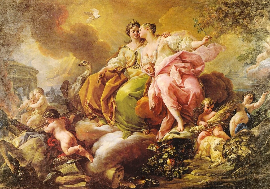 Фотообои и фрески на стену - люди, картины, девушки, салонная живопись