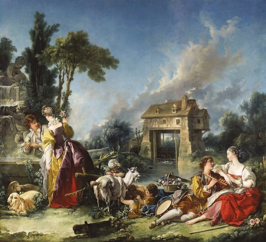 Фотообои на стену - люди, картины, классика, живопись, мужчина и женщина, дети