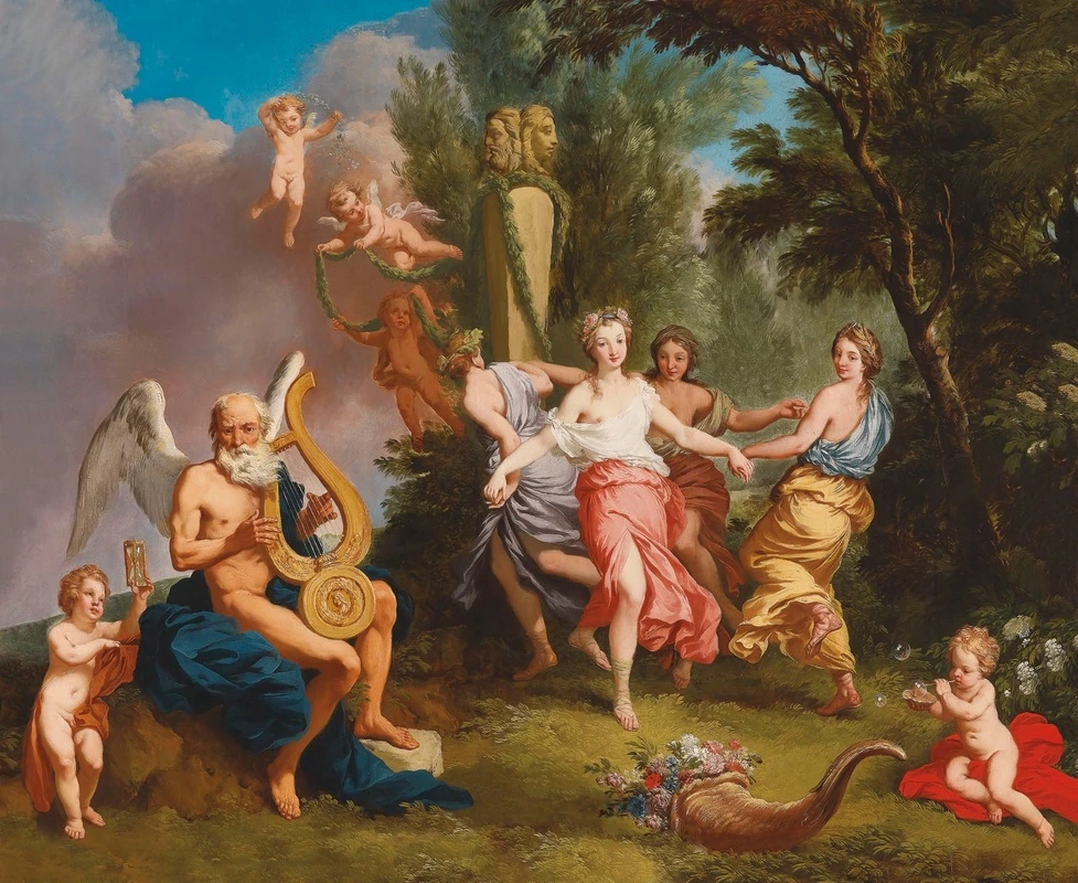 Фотообои на стену - картины, живопись, классика, люди, обнаженные, девушка, с ангелом, лес, деревья