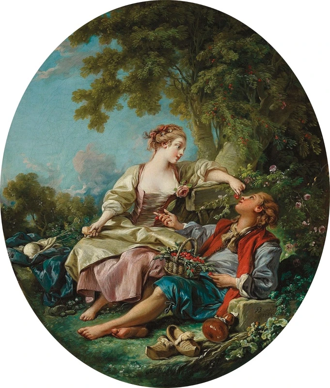 Фотообои и фрески на стену - картины, живопись, салонная живопись, мужчина и женщина, зеленые, природа, дерево, зелень