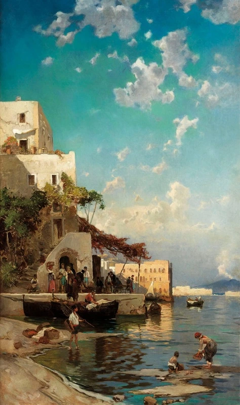 Фотообои на стену - картины, живопись, живописная, европы, западной европы, берег, море