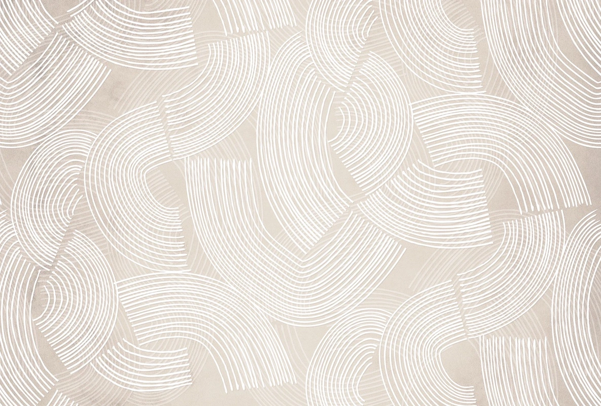 Фотообои на стену - узор, абстракция, розовато-бежевые, белые линии, текстура, повтор, изогнутые линии