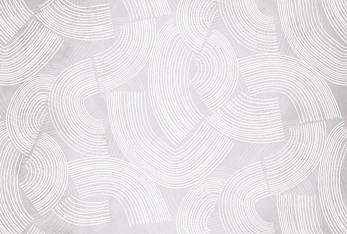 Фотообои на стену - абстракция, белые линии, изогнутые формы, серо-бежевые, текстура, повтор, узор