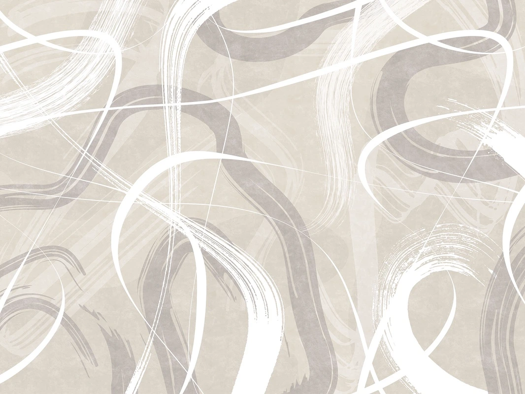Фотообои на стену - волнистые линии, бежевый, абстракция, изогнутые формы, мазки, светлые оттенки, движение, графика, текстура