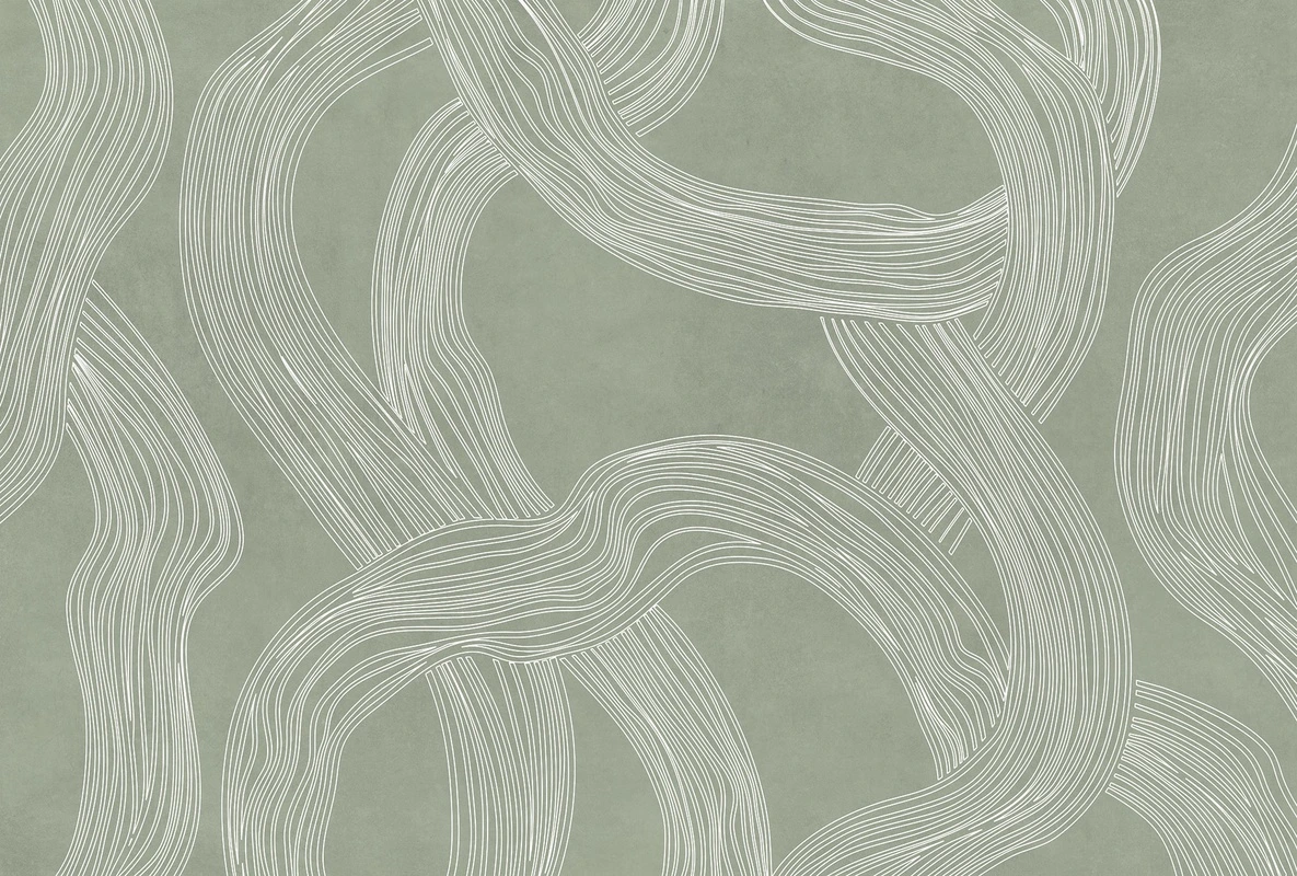 Фотообои на стену - абстракция, пересечения, линии, ритм, фон, мятно-зеленые, изгибы, волны, текстура