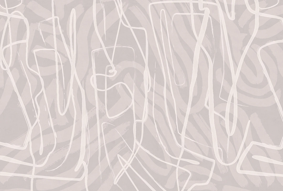 Фотообои на стену - абстракция, хаотичные линии, серо-бежевый фон, текстура, динамика, рисунок, плавные формы, графика, мазки