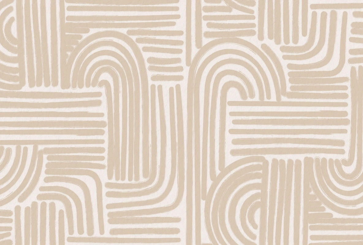 Фотообои на стену - линии, геометрические, светло-коричневые, абстракция, декоративные