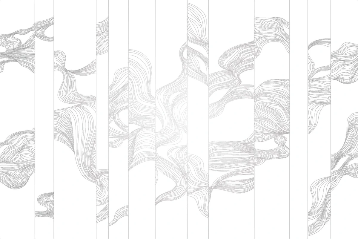 Фотообои на стену - графика, серые, линии, волны