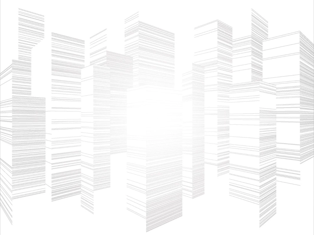 Фотообои на стену - графика, серые, линии, город, сити, мегаполис