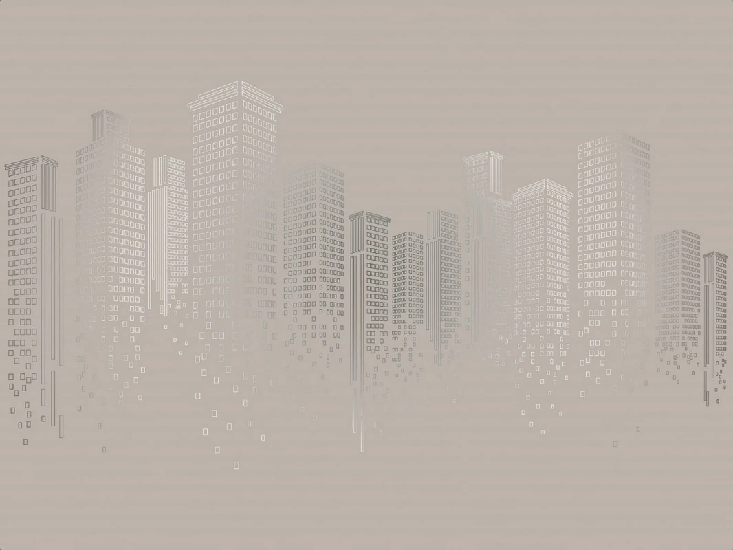 Фотообои на стену - графика, линии, обои с серебром, обои с серебром для стен, обои светлые с серебром, город, мегаполис, бежевые, серые