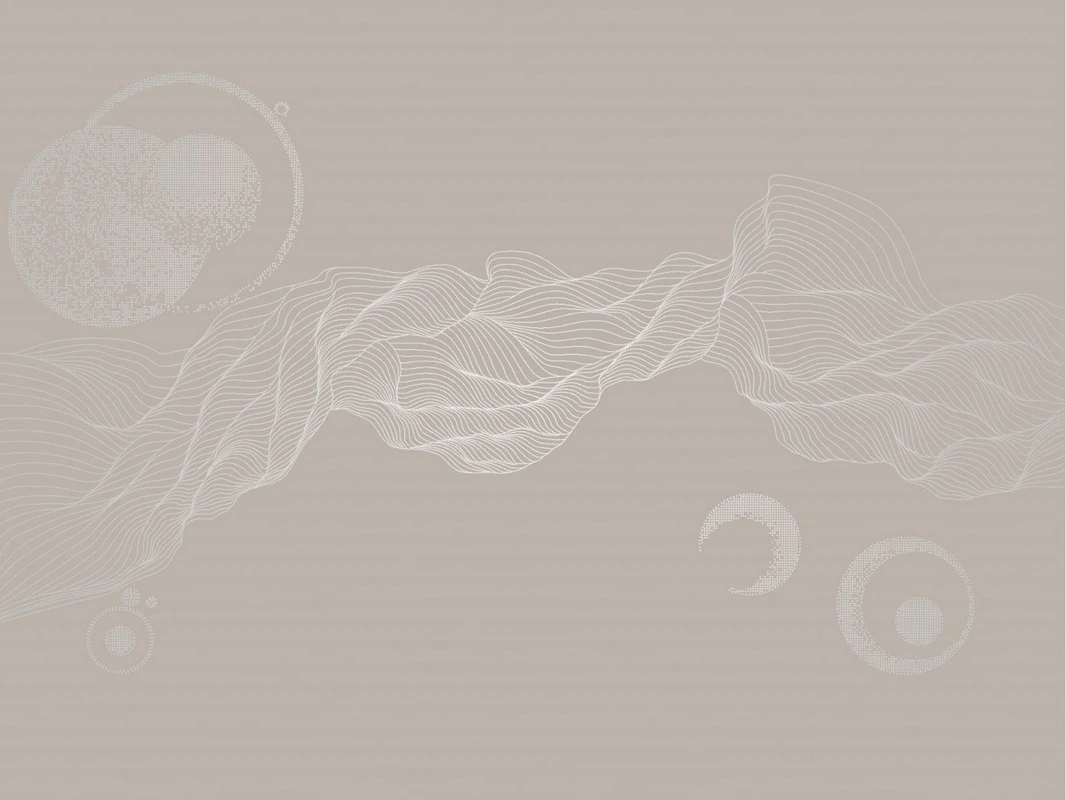 Фотообои на стену - графика, линии, обои с серебром, обои с серебром для стен, обои светлые с серебром, вуаль, шар, бежевые, серые