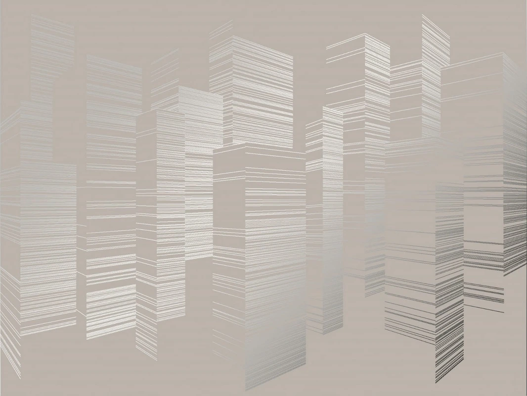 Фотообои на стену - графика, линии, обои с серебром, обои с серебром для стен, обои сыетлые с серебром, город, сити, бежевые, бежевая, серая