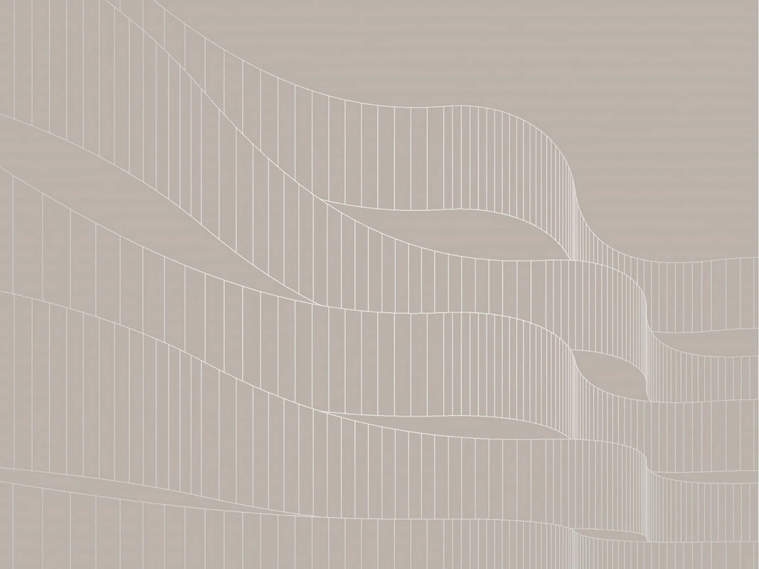 Фотообои на стену - графика, линии, обои с серебром, лента, бежевые, серая