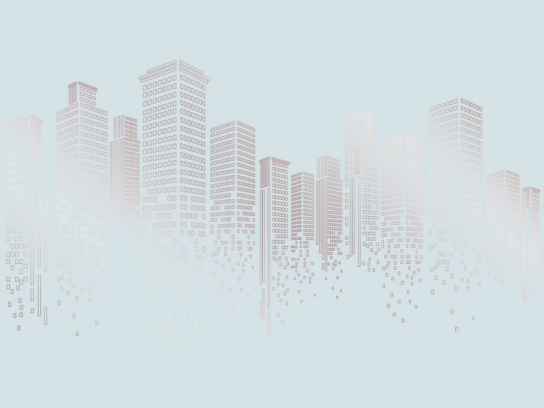 Фотообои на стену - графика, линии, медные, голубая, город, мегаполис