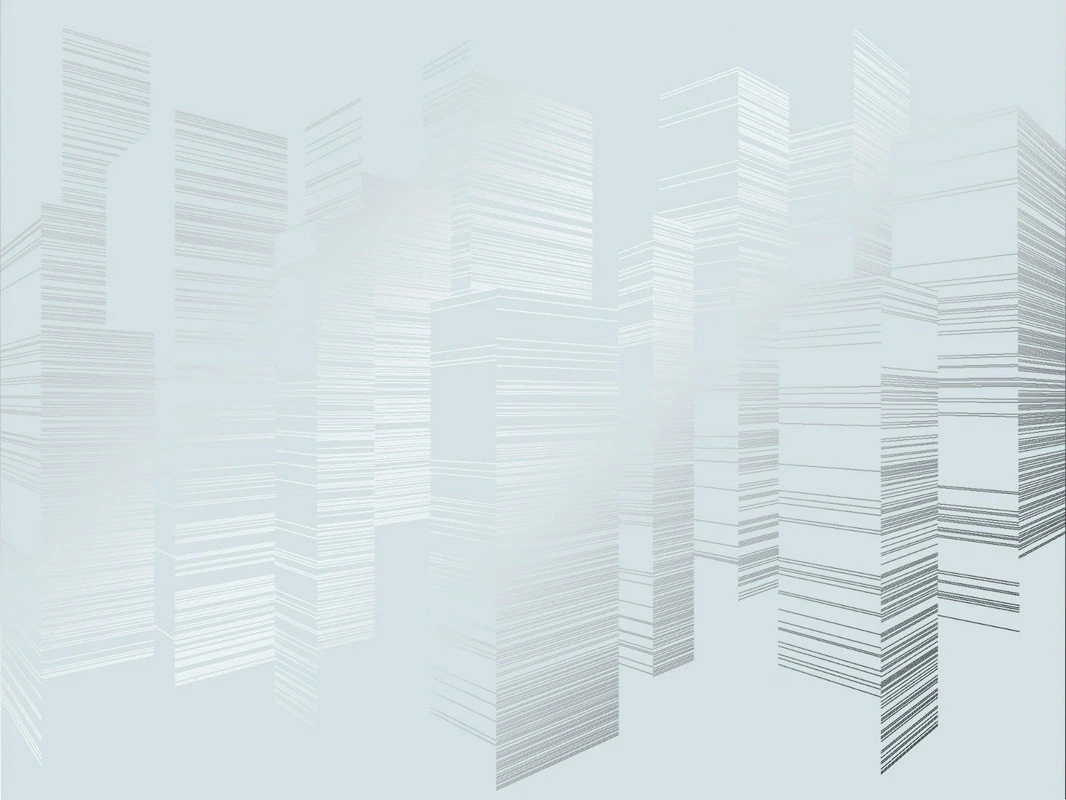 Фотообои на стену - графика, линии, с серебром, голубая, город, сити, серебряная